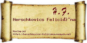 Herschkovics Feliciána névjegykártya
